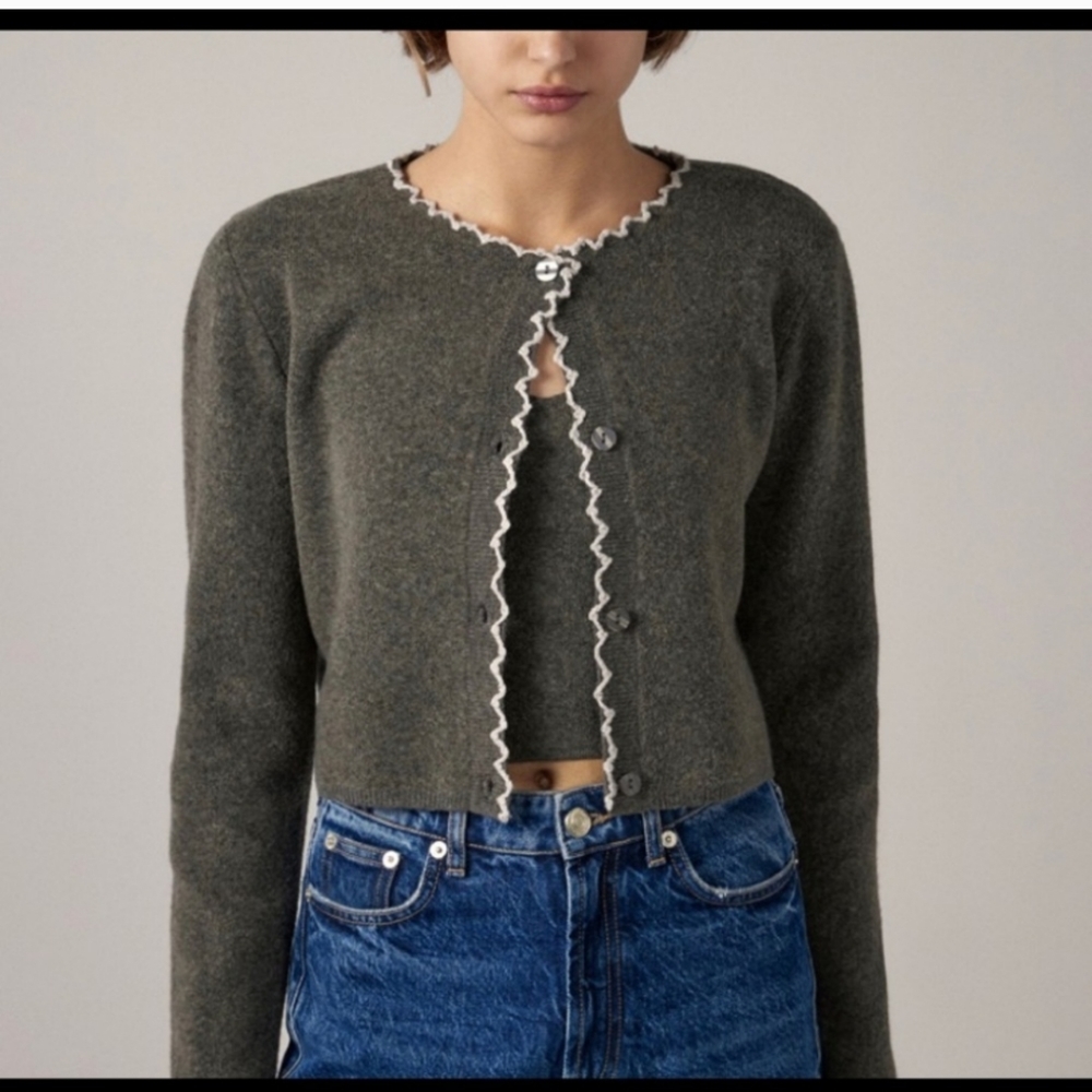 ZARA Contrasting Cardigan Set L